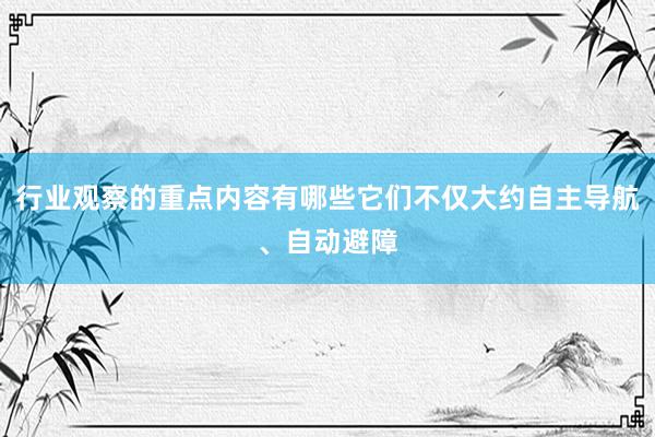 行业观察的重点内容有哪些它们不仅大约自主导航、自动避障