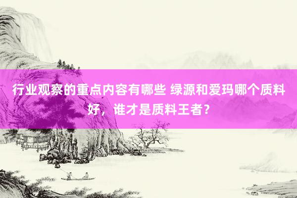 行业观察的重点内容有哪些 绿源和爱玛哪个质料好，谁才是质料王者？