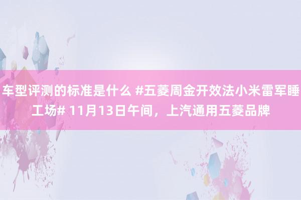 车型评测的标准是什么 #五菱周金开效法小米雷军睡工场# 11月13日午间，上汽通用五菱品牌