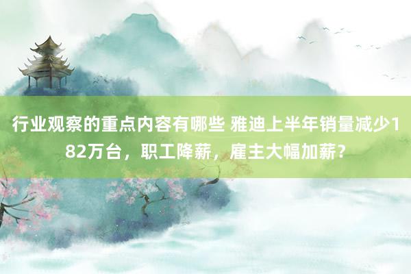 行业观察的重点内容有哪些 雅迪上半年销量减少182万台，职工降薪，雇主大幅加薪？