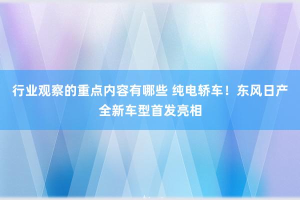 行业观察的重点内容有哪些 纯电轿车！东风日产全新车型首发亮相