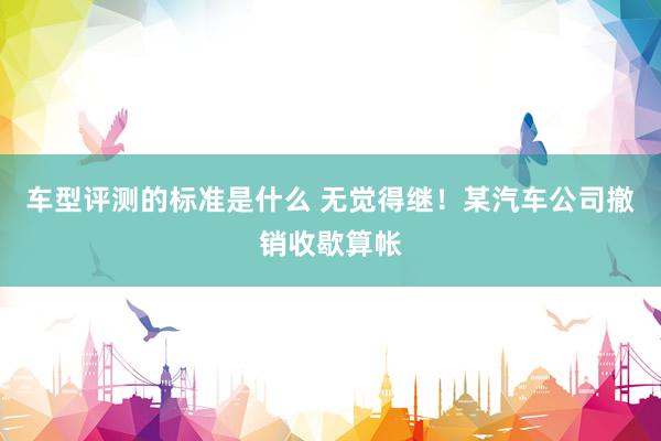 车型评测的标准是什么 无觉得继！某汽车公司撤销收歇算帐