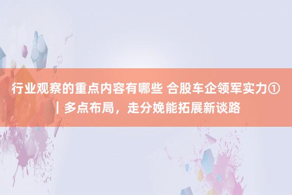 行业观察的重点内容有哪些 合股车企领军实力①｜多点布局，走分娩能拓展新谈路