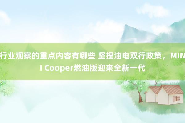 行业观察的重点内容有哪些 坚捏油电双行政策，MINI Cooper燃油版迎来全新一代