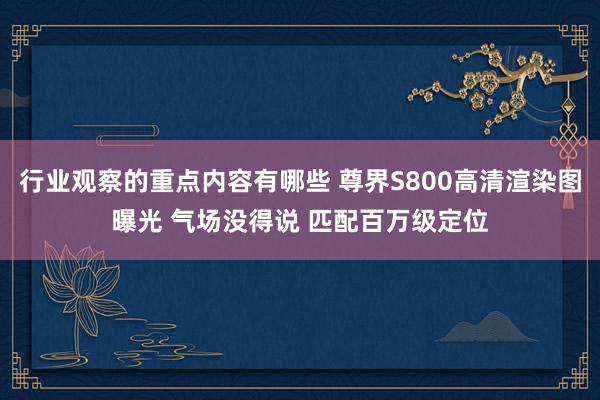 行业观察的重点内容有哪些 尊界S800高清渲染图曝光 气场没得说 匹配百万级定位