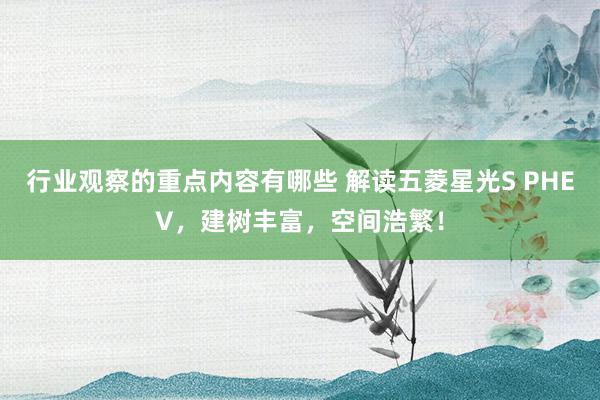 行业观察的重点内容有哪些 解读五菱星光S PHEV，建树丰富，空间浩繁！