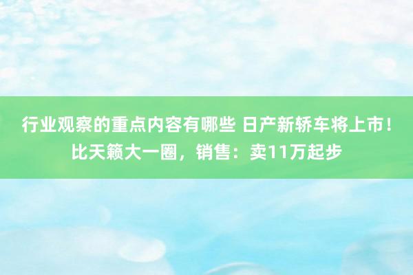 行业观察的重点内容有哪些 日产新轿车将上市！比天籁大一圈，销售：卖11万起步