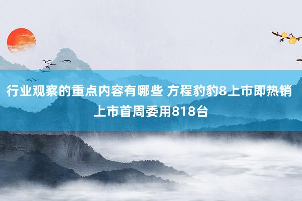 行业观察的重点内容有哪些 方程豹豹8上市即热销 上市首周委用818台