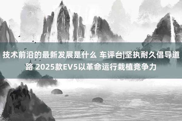 技术前沿的最新发展是什么 车评台|坚执耐久倡导道路 2025款EV5以革命运行栽植竞争力