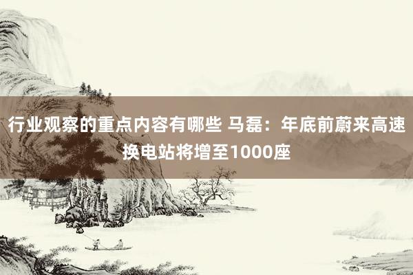 行业观察的重点内容有哪些 马磊：年底前蔚来高速换电站将增至1000座