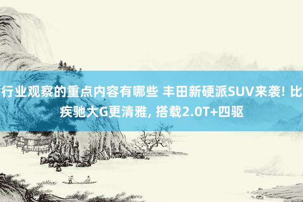 行业观察的重点内容有哪些 丰田新硬派SUV来袭! 比疾驰大G更清雅, 搭载2.0T+四驱