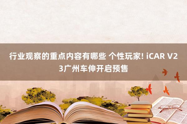 行业观察的重点内容有哪些 个性玩家! iCAR V23广州车伸开启预售