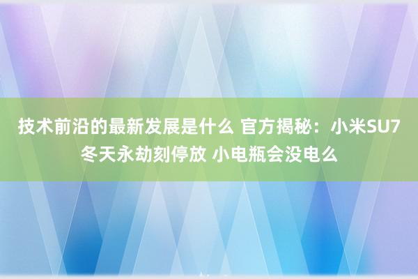 技术前沿的最新发展是什么 官方揭秘：小米SU7冬天永劫刻停放 小电瓶会没电么