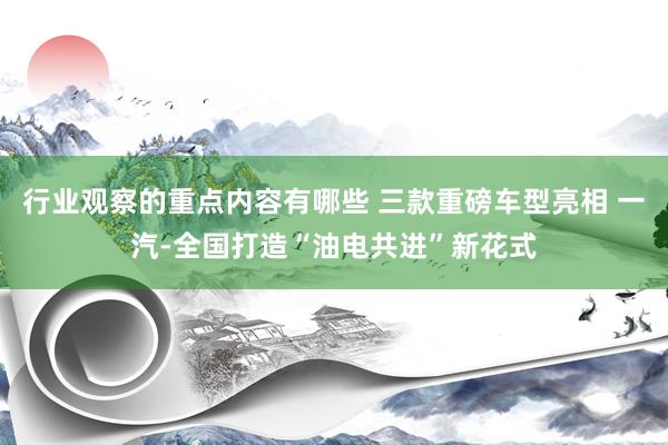 行业观察的重点内容有哪些 三款重磅车型亮相 一汽-全国打造“油电共进”新花式