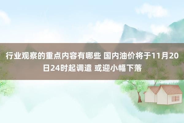 行业观察的重点内容有哪些 国内油价将于11月20日24时起调遣 或迎小幅下落